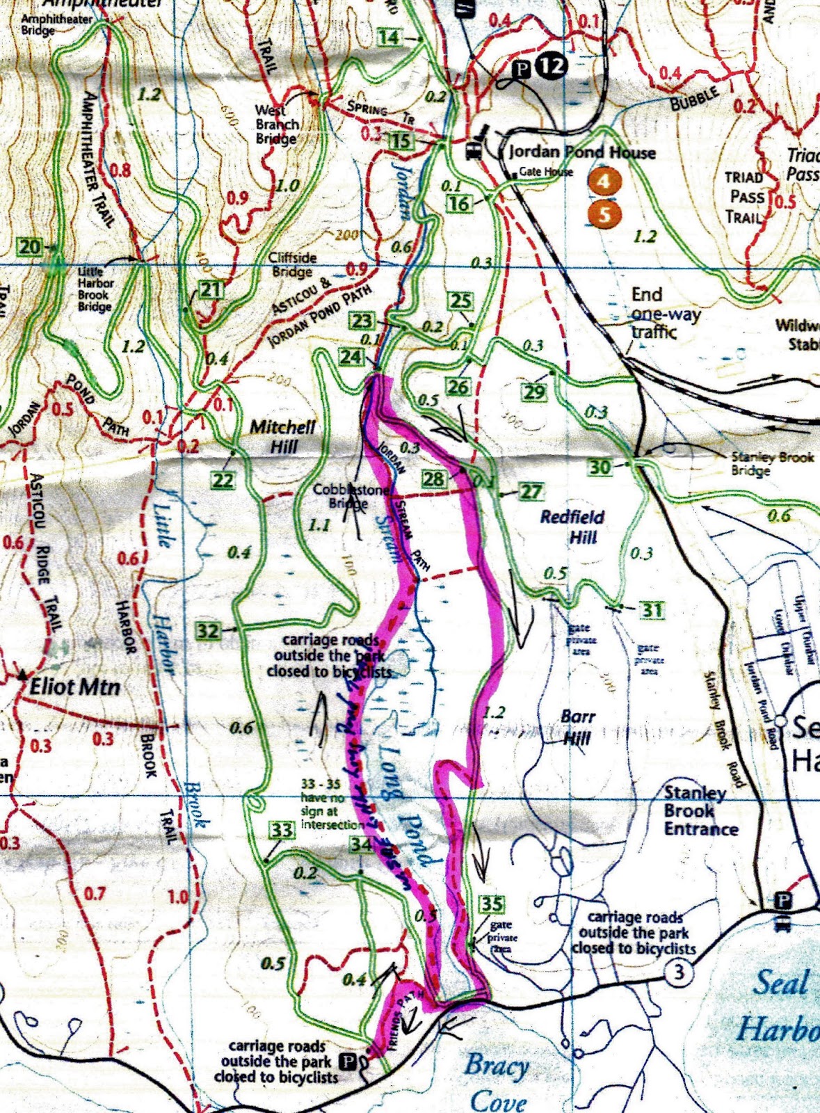 pond maine map kelley hiking